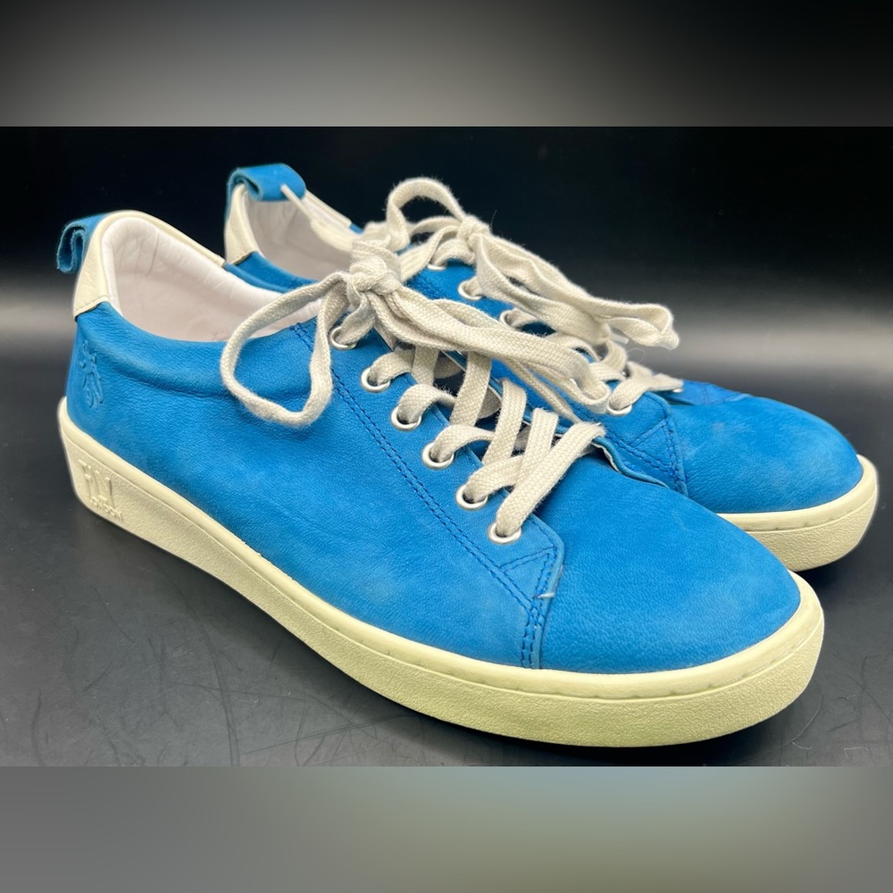 Fly London Vibrant Blue and Cream Sneakers-Size:37